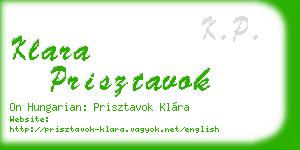 klara prisztavok business card