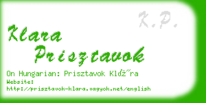 klara prisztavok business card